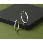 Endless Hoop Earrings in 14K White Gold, 2x20mm Diamond-Cut - Sophia Jewelers