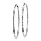 14K White Gold 1.25mm Diamond-cut Endless Hoop Earring