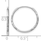 14K White Gold 1.25mm Diamond-cut Endless Hoop Earring