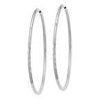 14K White Gold 1.25mm Diamond-cut Endless Hoop Earring