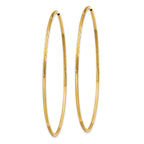 Endless Hoop Earrings in 14K Yellow Gold, 1.2x50mm Diamond-Cut - Sophia Jewelers