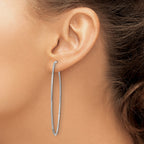 14K White Gold 1.25mm Diamond-cut Endless Hoop Earring