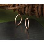 Tube Endless Hoop Earrings in 14K Rose Gold, 14mm - Sophia Jewelers