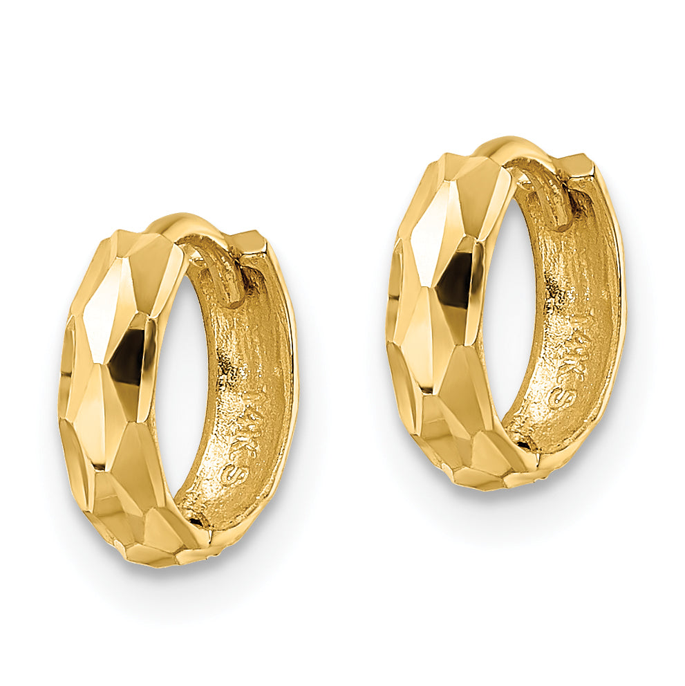 14k D/C Hinged Hoop Earrings Secondary image