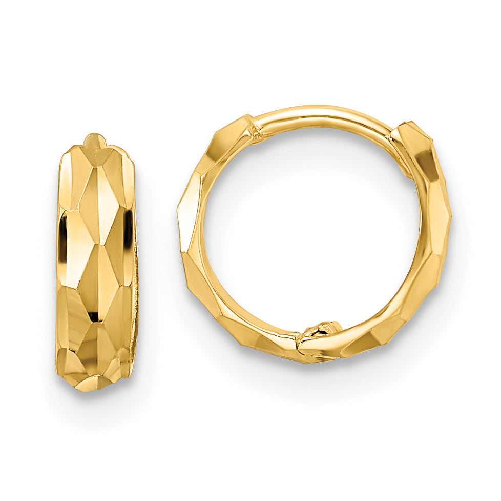 14k D/C Hinged Hoop Earrings Main image