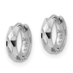 14k White Gold D/C Hinged Hoop Earrings
