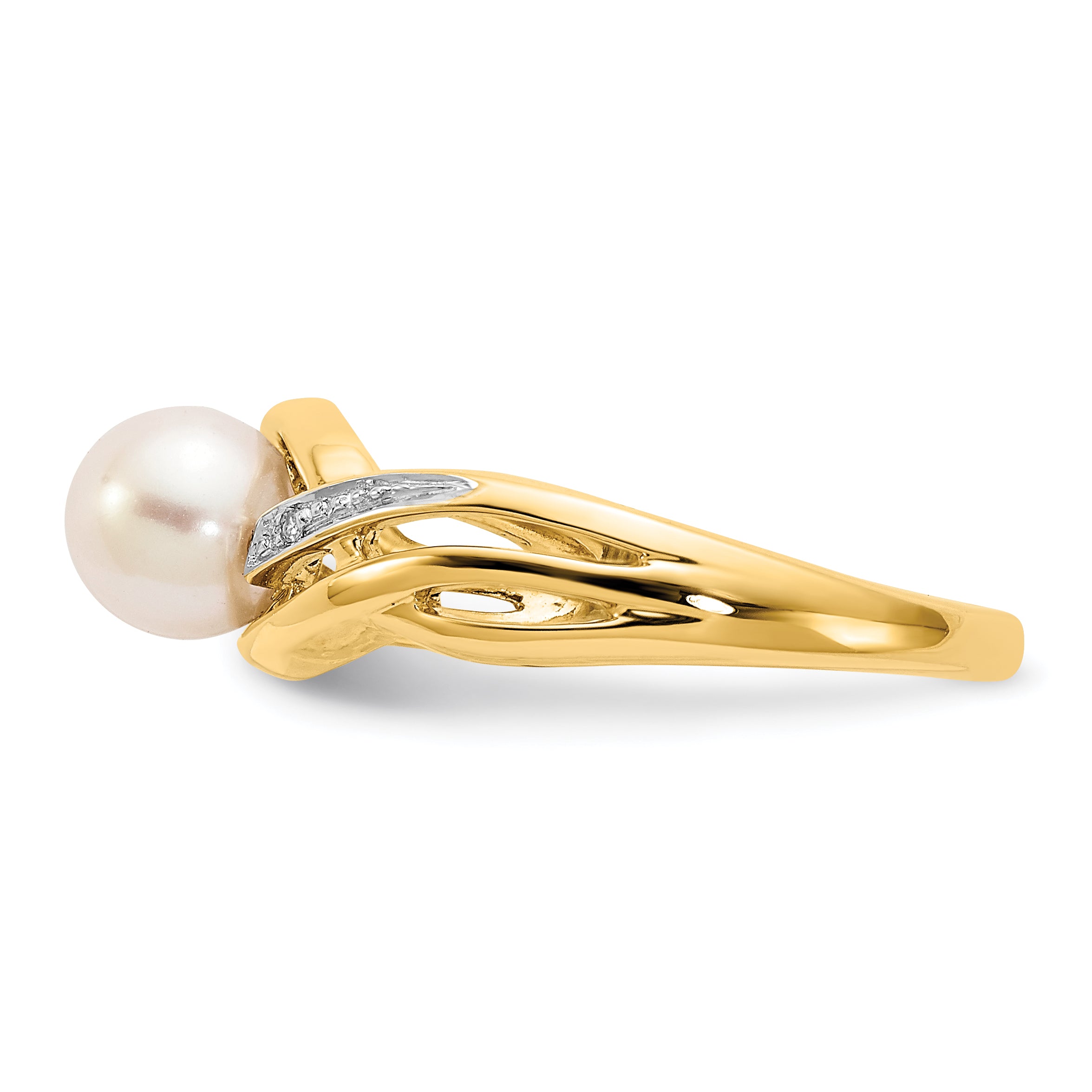 14k Diamond and FW Cultured Pearl Ring