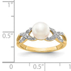 14k Diamond and FW Cultured Pearl Ring