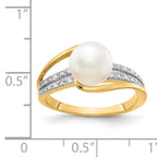 14k Diamond and FW Cultured Pearl Ring