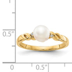 14k FW Cultured Pearl and Diamond Twist Ring