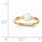14k FW Cultured Pearl and Diamond Ring