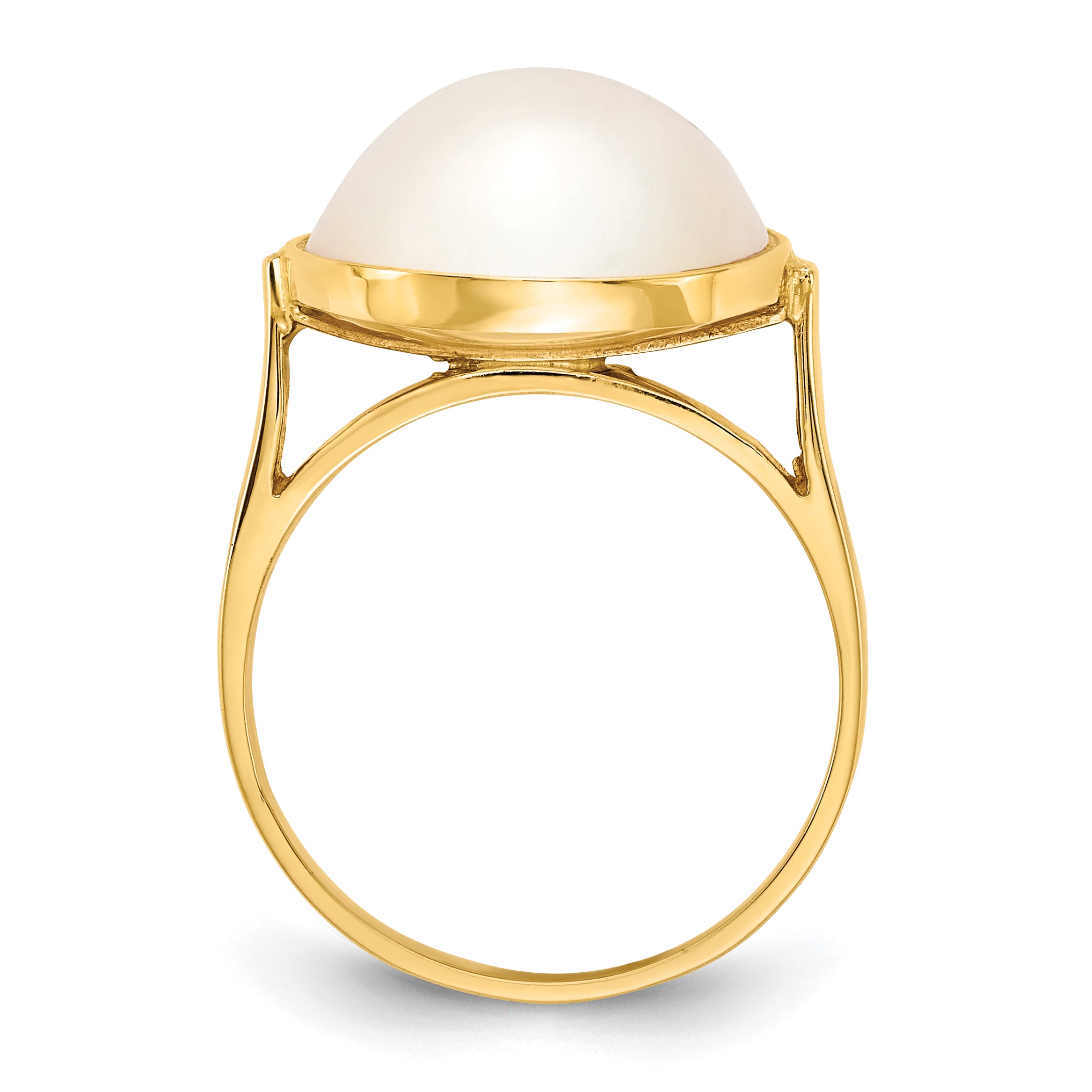 14k 13-14mm White Akoya Mabe Saltwater Cultured Pearl Ring Secondary image