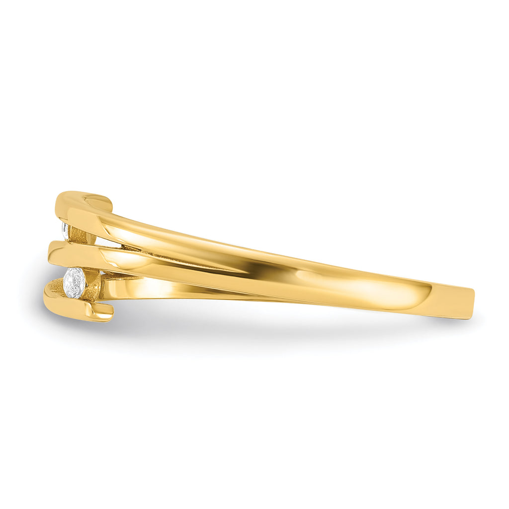 14K Polished CZ Fashion Ring