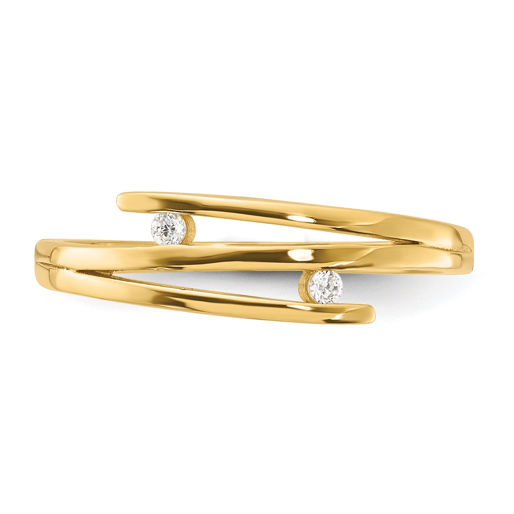 14K Polished CZ Fashion Ring