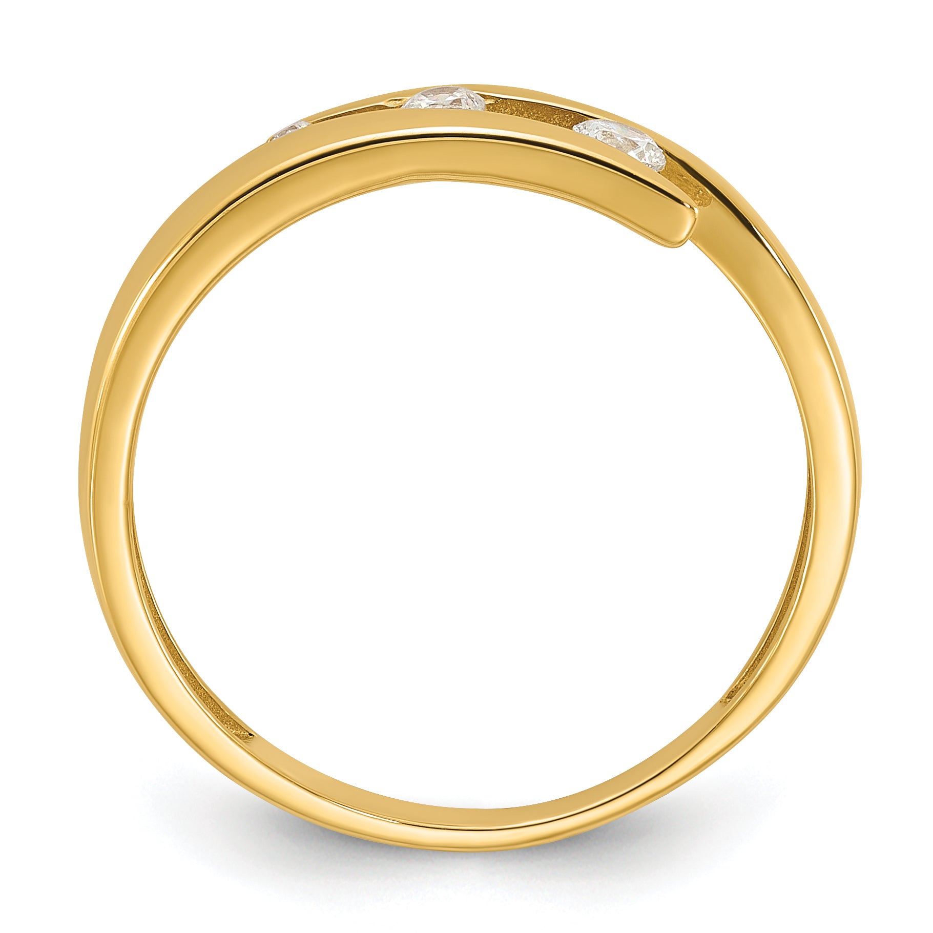 14K Polished CZ Fashion Ring