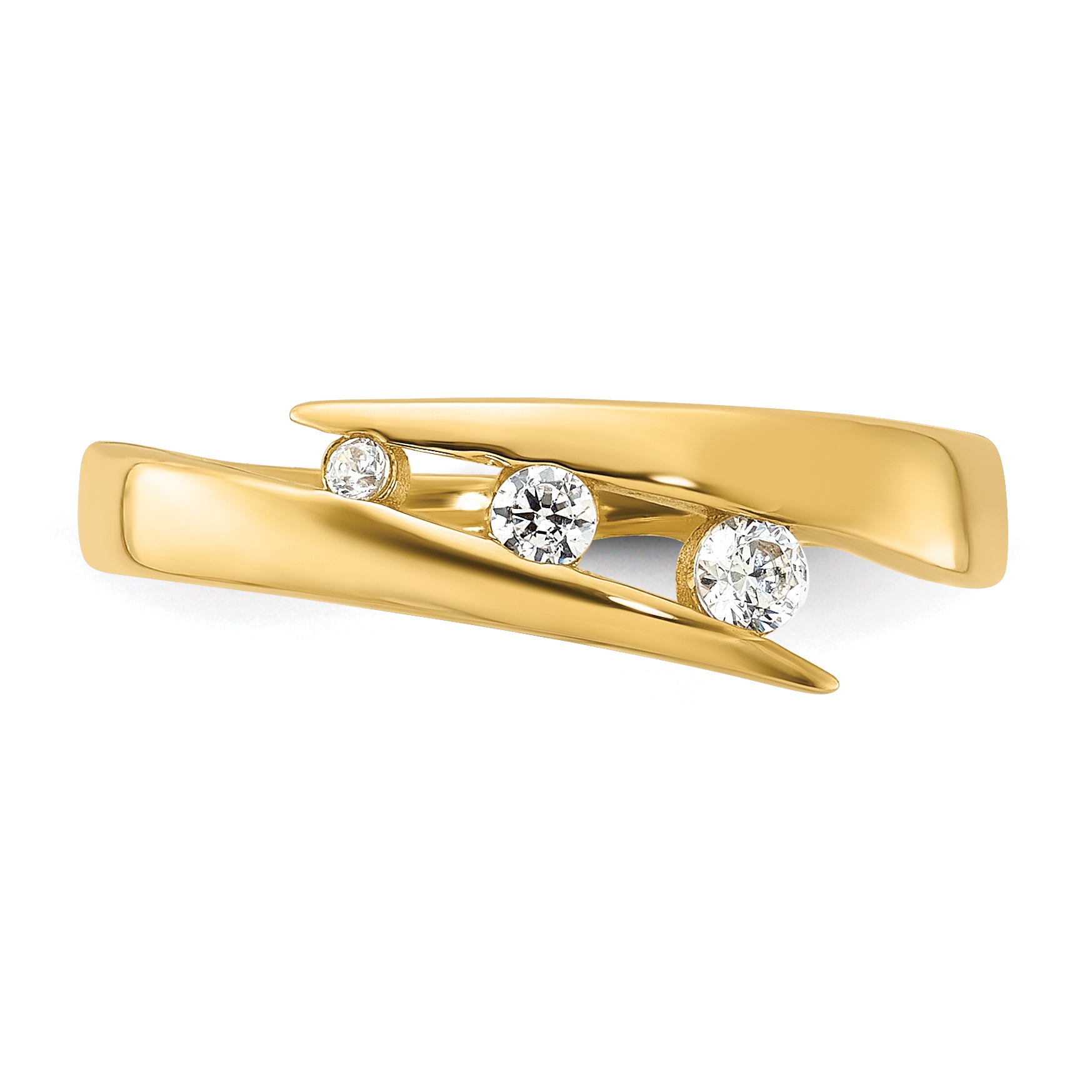 14K Polished CZ Fashion Ring