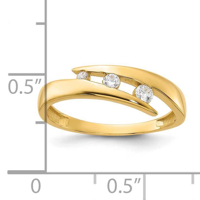 14K Polished CZ Fashion Ring