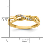 14K Polished CZ Braided Ring