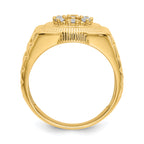 14k 1/4 carat A Diamond Circular Top Mens Ring