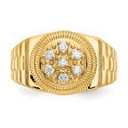 14k 1/4 carat AAA Diamond Circular Top Mens Ring