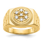 14k 1/4 carat AAA Diamond Circular Top Mens Ring