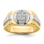 14k Two-tone 1/5 carat VS Diamond Mens Cluster Ring