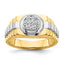 14k Two-tone 1/5 carat AA Diamond Mens Cluster Ring
