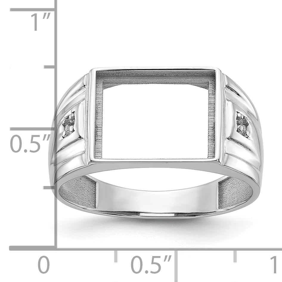 14k White Gold Men's ring Mounting (No Stone Included)