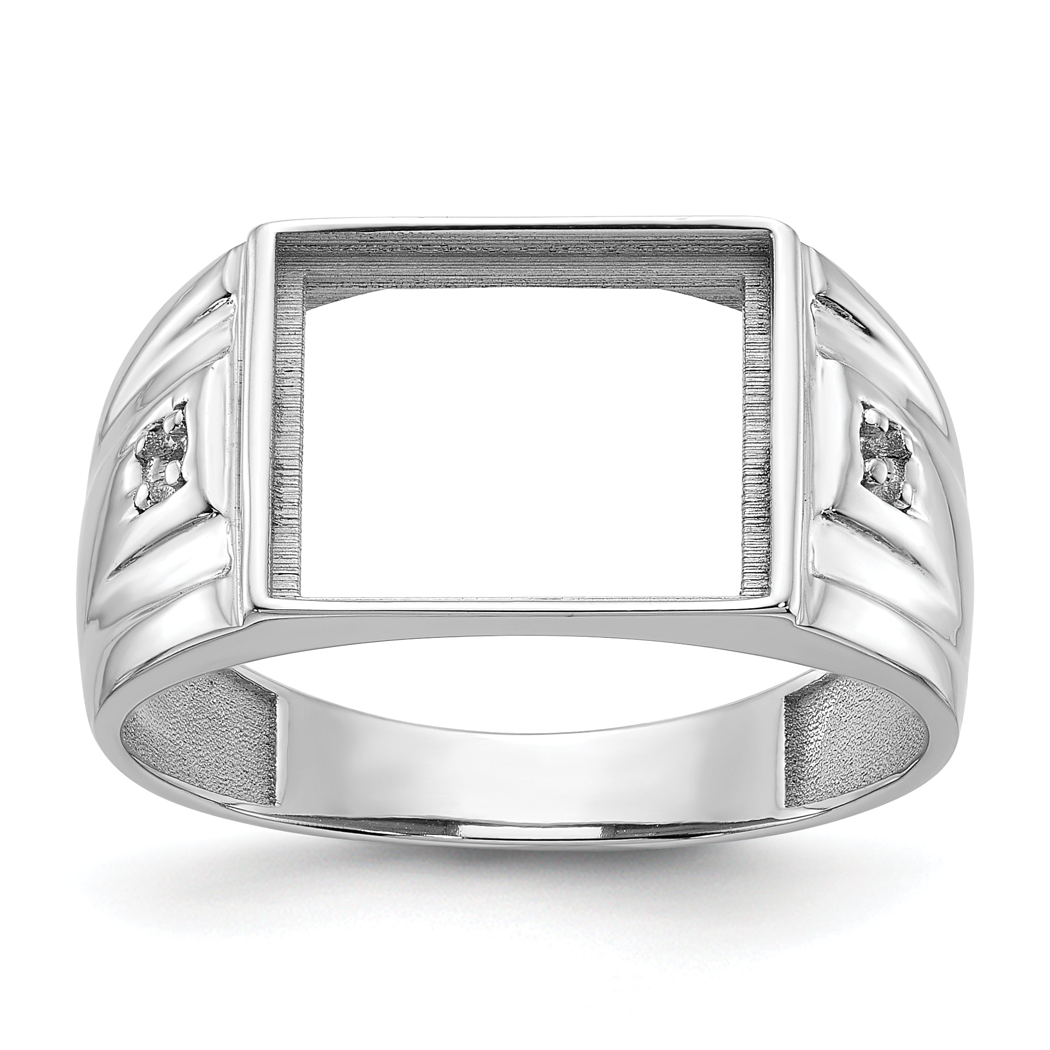 14k White Gold Men's ring Mounting (No Stone Included) Main image