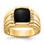 14k Cushion Onyx and A Diamond Mens Ring