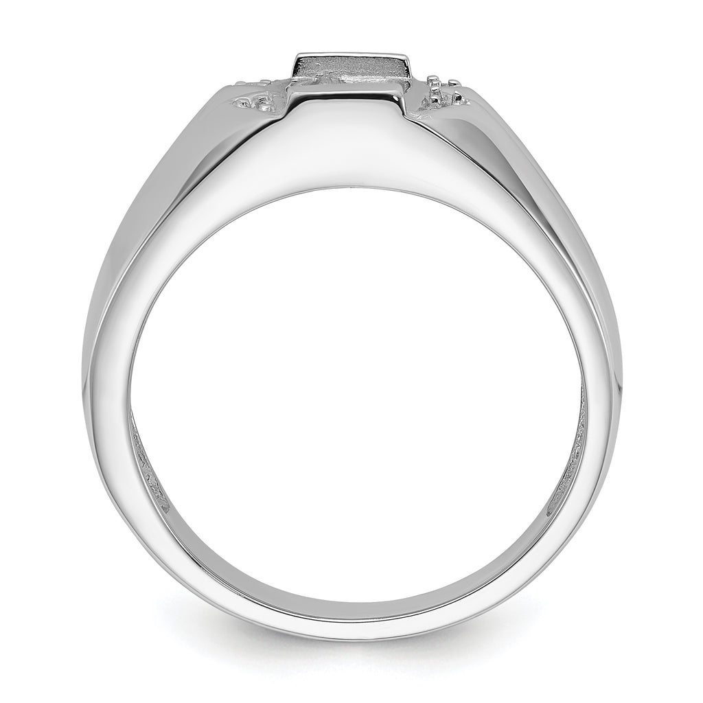 14k White Gold Men's ring Mounting (No Stone Included)