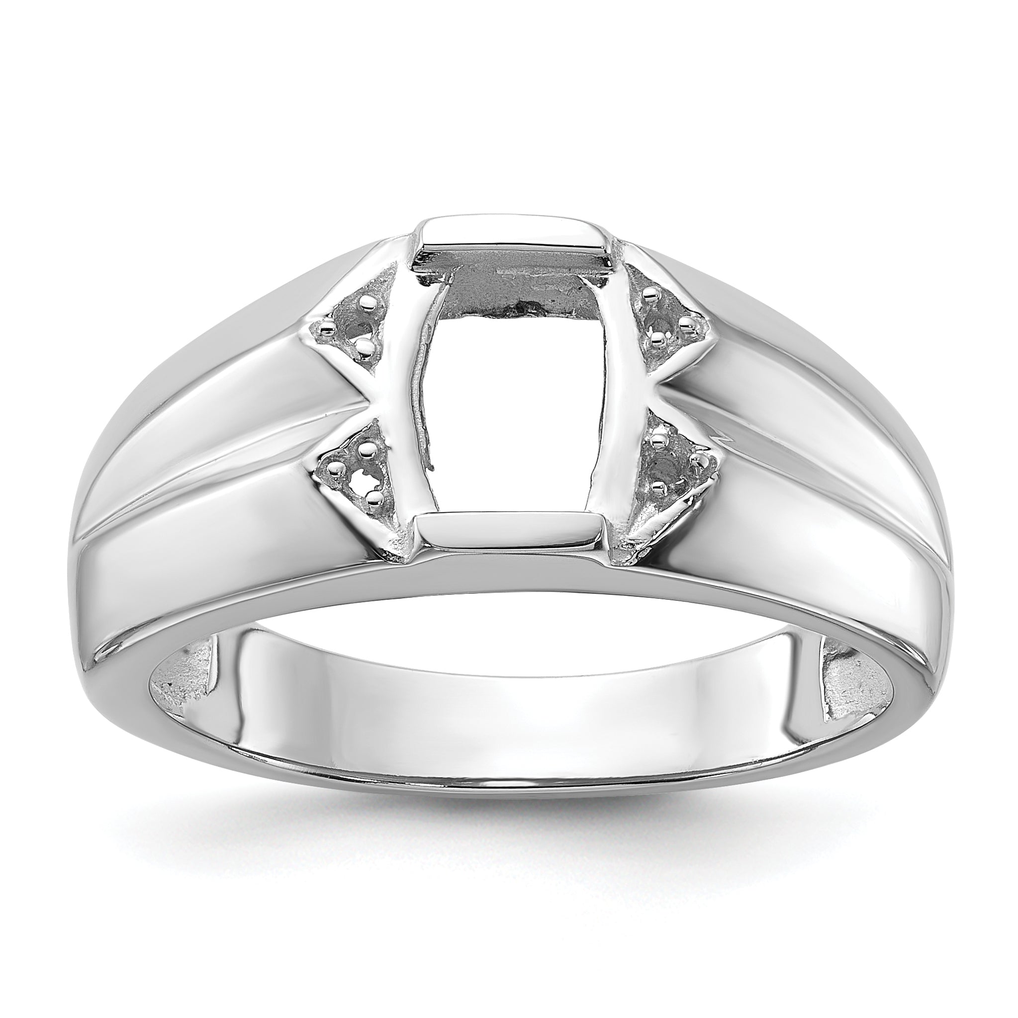 14k White Gold Men's ring Mounting (No Stone Included) Main image