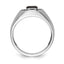 14k White Gold Onyx and AAA Diamond Mens Ring