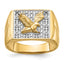 14k Squared Top with Eagle in Center Mens Diamond Ring Mounting (No Stone Included)