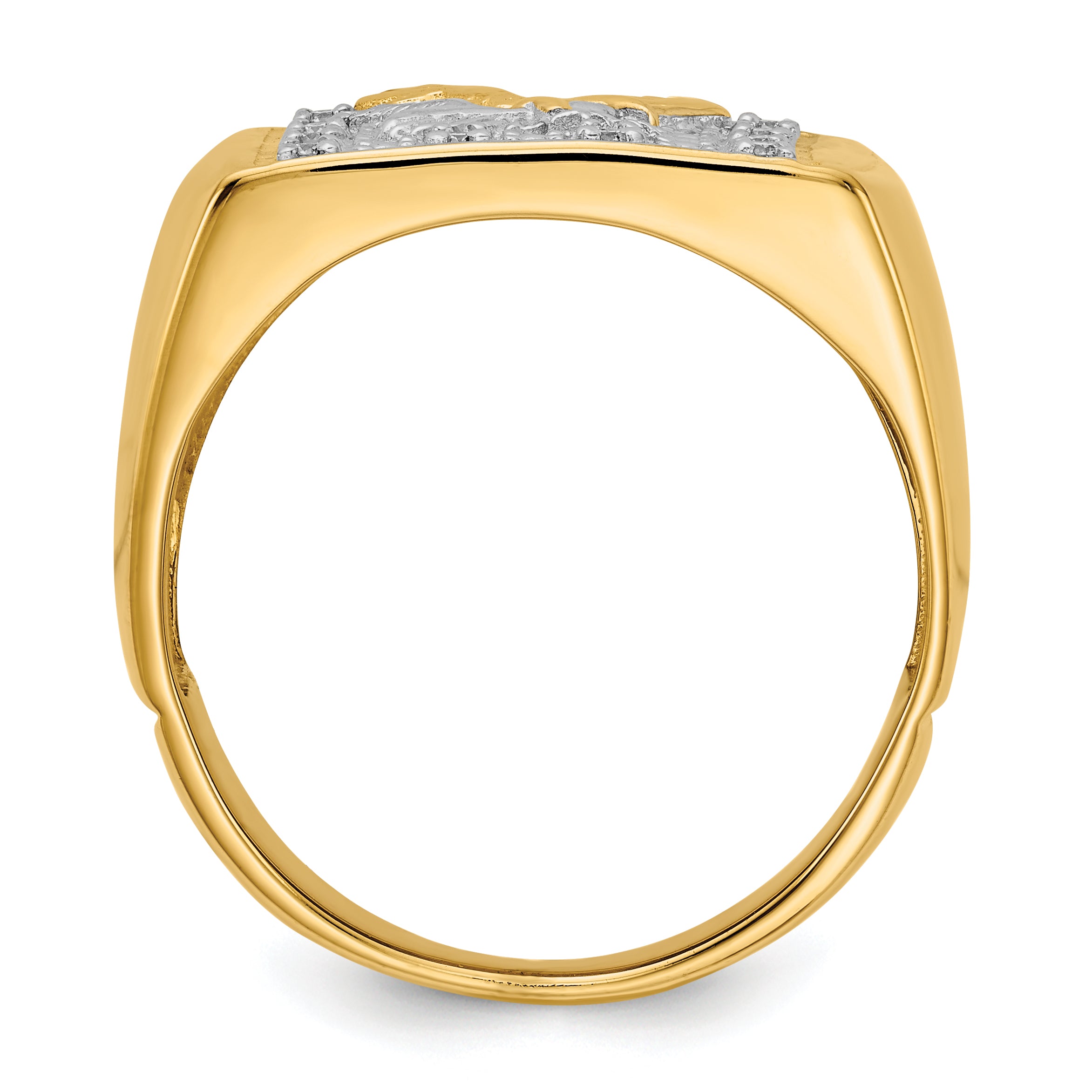 14k 1/10 carat AAA Diamond Mens Eagle Ring