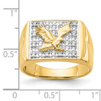 14k 1/10 carat VS Diamond Mens Eagle Ring