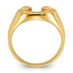 14k Polished Mens Diamond Horseshoe Ring Mounting (No Stone Included)