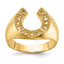 14k Polished Mens Diamond Horseshoe Ring Mounting (No Stone Included)
