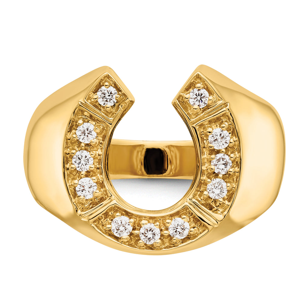14k 1/5 carat VS Diamond Mens Horseshoe Ring