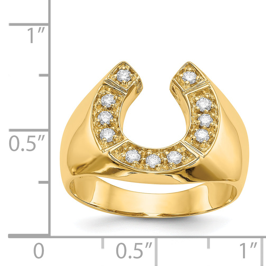 14k 1/5 carat VS Diamond Mens Horseshoe Ring