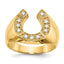 14k 1/5 carat A Diamond Mens Horseshoe Ring
