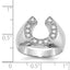 14k White Gold 1/5 carat VS Diamond Mens Horseshoe Ring