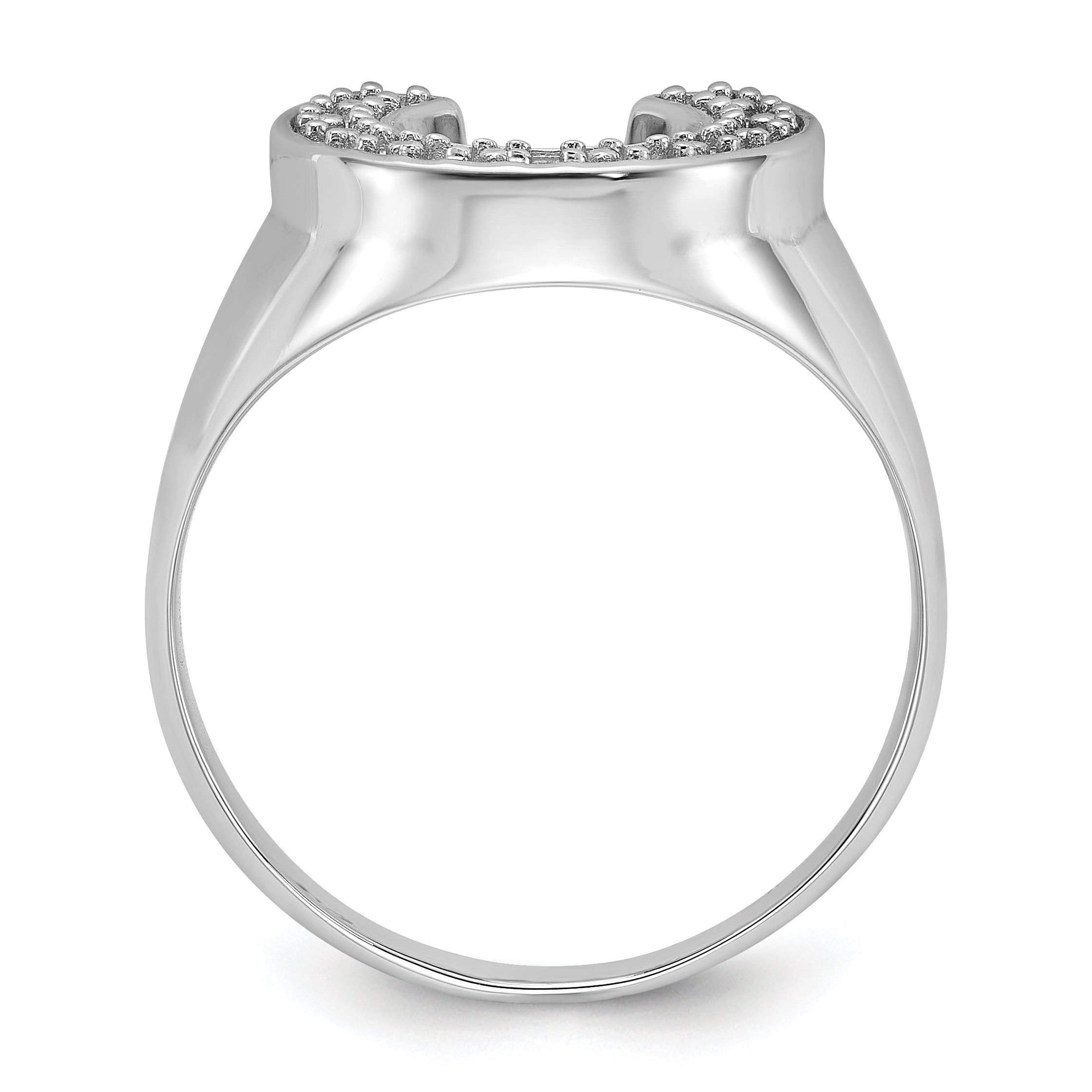14k White Gold Polished Mens Diamond Ring Mounting (No Stone Included) Secondary image