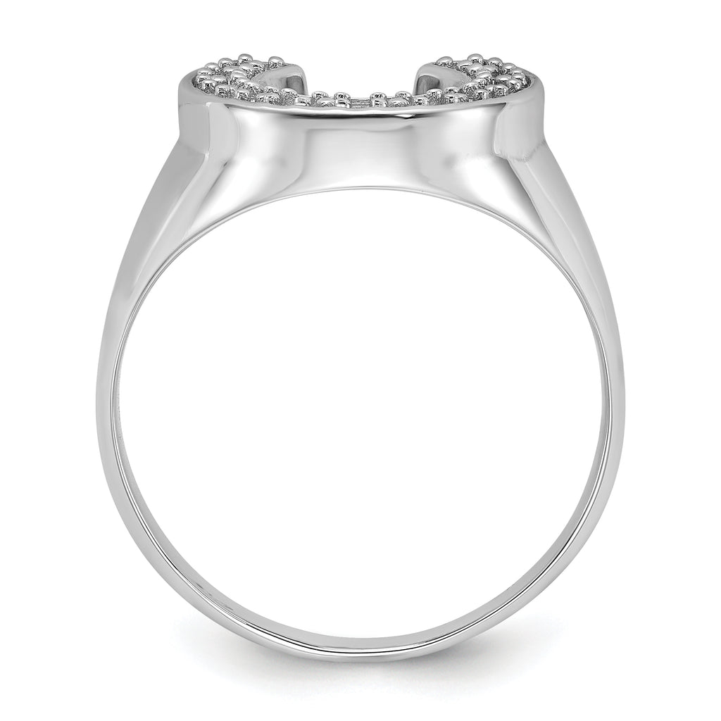 14k White Gold Polished Mens Diamond Ring Mounting (No Stone Included)