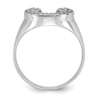 14k White Gold Polished Mens Diamond Ring Mounting (No Stone Included)