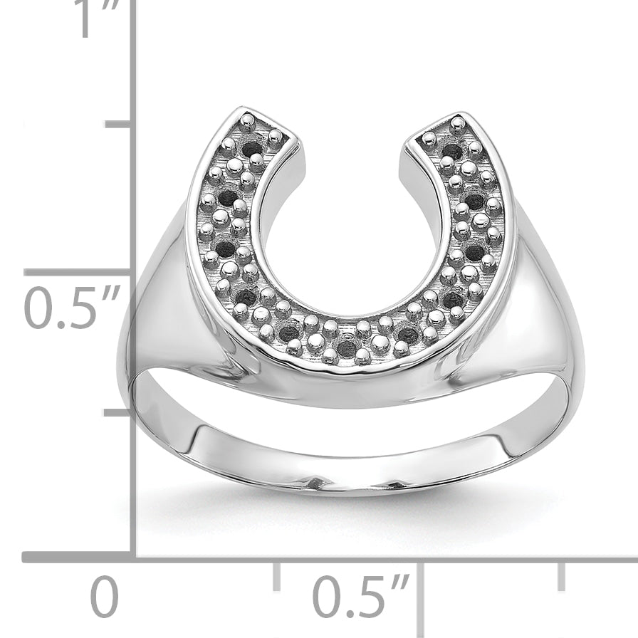 14k White Gold Polished Mens Diamond Ring Mounting (No Stone Included)