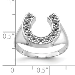 14k White Gold Polished Mens Diamond Ring Mounting (No Stone Included)