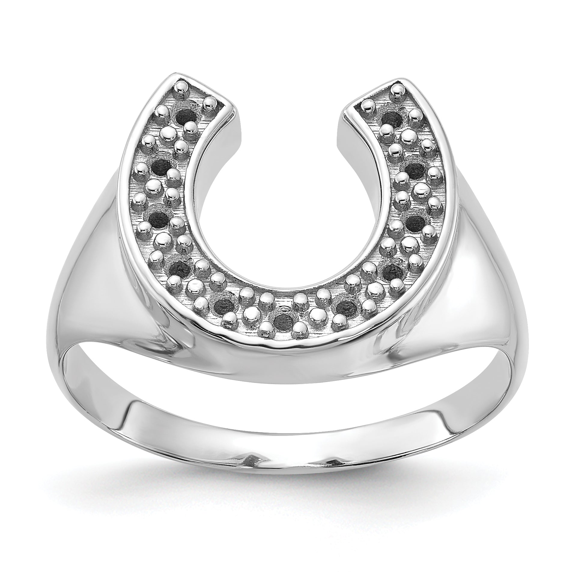 14k White Gold Polished Mens Diamond Ring Mounting (No Stone Included) Main image