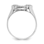 14k White Gold 1/5 carat AAA Diamond Mens Horseshoe Ring