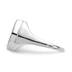 14k White Gold 1/5 carat AAA Diamond Mens Horseshoe Ring